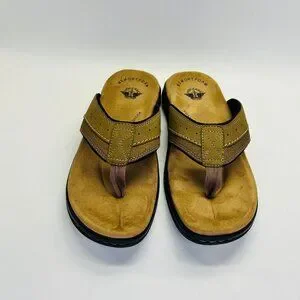 Dockers Laguna Sandal Size 10M Dark Tan Memory Foam Casual Summer Flip-Flop Amazon.com | Dockers Laguna Mens Flip Flops Casual Beach  main image 4